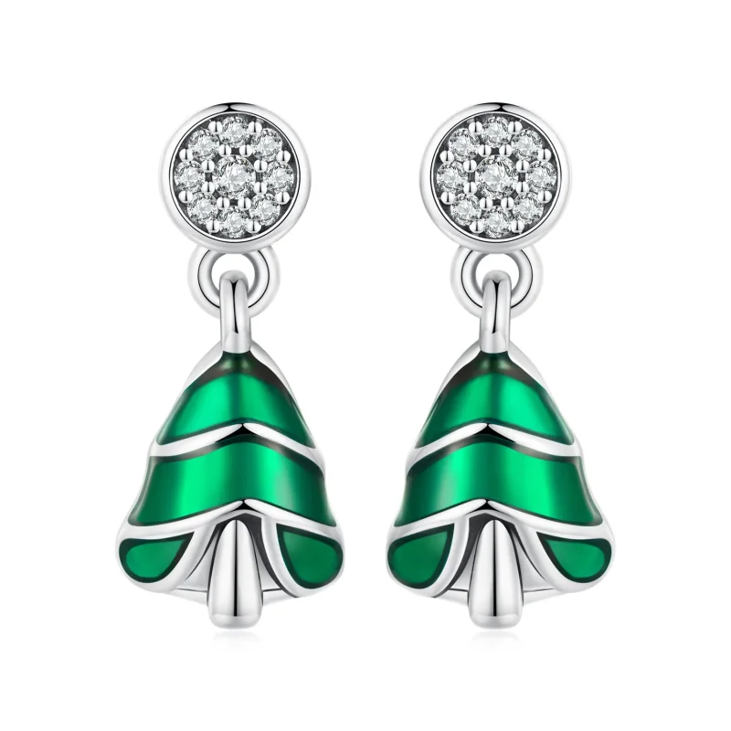 (image for) Pandora Style Christmas Tree Studs Earrings - BSE919