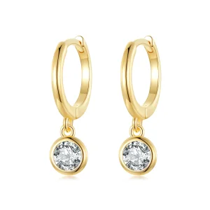 Pandora Style Circle Zirconia Hoop Earrings - SCE830-B (image for) Pandora Style Circle Zirconia Hoop Earrings - SCE830-B