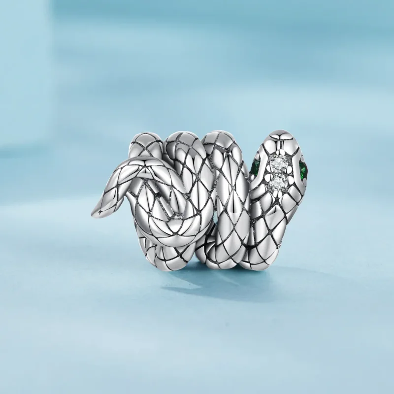 (image for) Pandora Style Coiled Spirit Snake Charm - SCC2549 - View 2