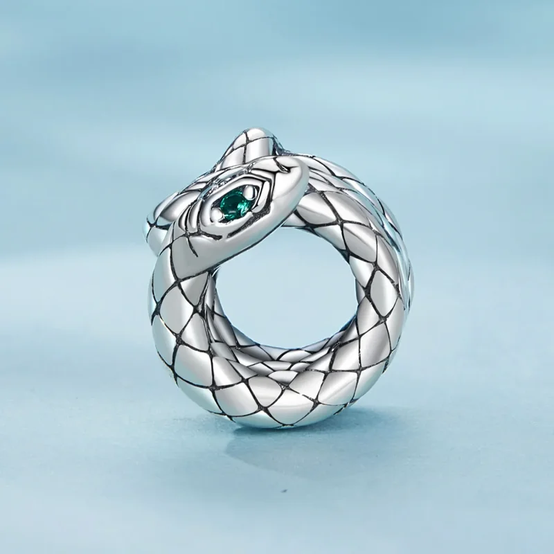 (image for) Pandora Style Coiled Spirit Snake Charm - SCC2549 - View 3