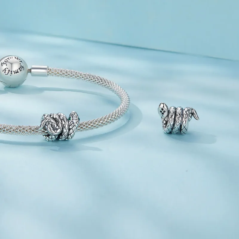 (image for) Pandora Style Coiled Spirit Snake Charm - SCC2549 - View 4