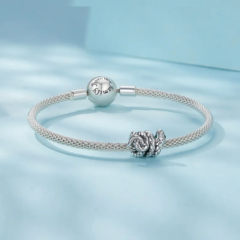 (image for) Pandora Style Coiled Spirit Snake Charm - SCC2549 - View 5