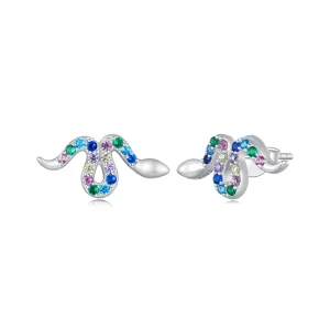 Pandora Style Colorful Snake Studs Earrings - SCE1633 (image for) Pandora Style Colorful Snake Studs Earrings - SCE1633
