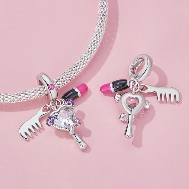 (image for) Pandora Style Comb, lipstick and mirror Dangle - SCC2474 - View 3