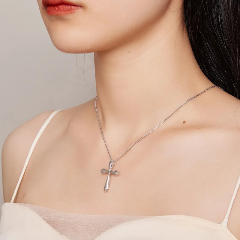 (image for) Pandora Style Cross Chopin Necklace - BSN304 - View 7