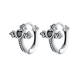 (image for) Pandora Style Cross Hoop Earrings - SCE1642