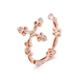 (image for) Pandora Style Cross-Silver Ring - BSR041-C