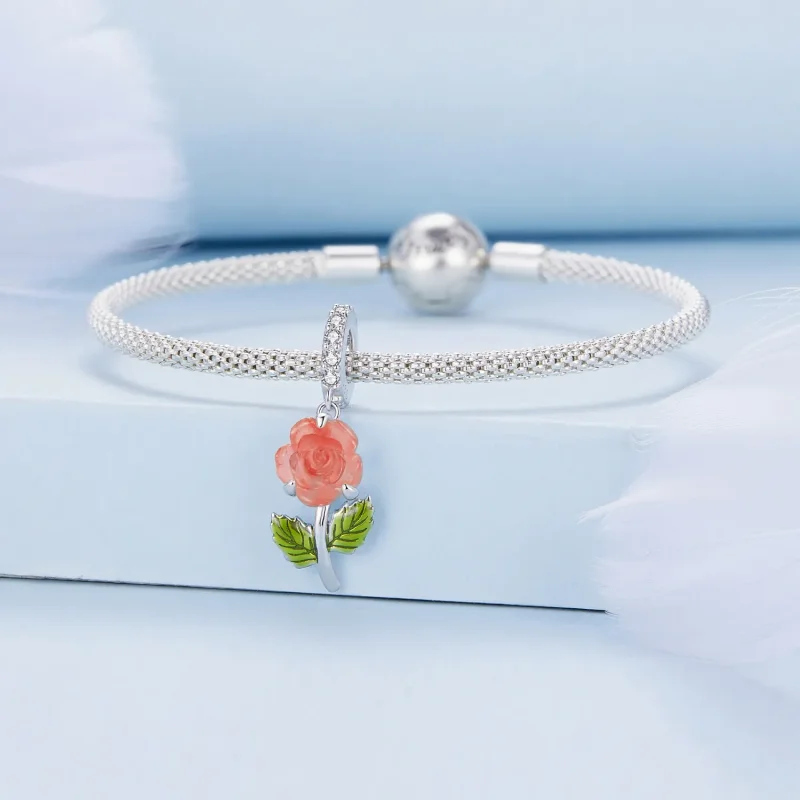 (image for) Pandora Style Crystal Rose Dangle - BSC824-OG - View 3