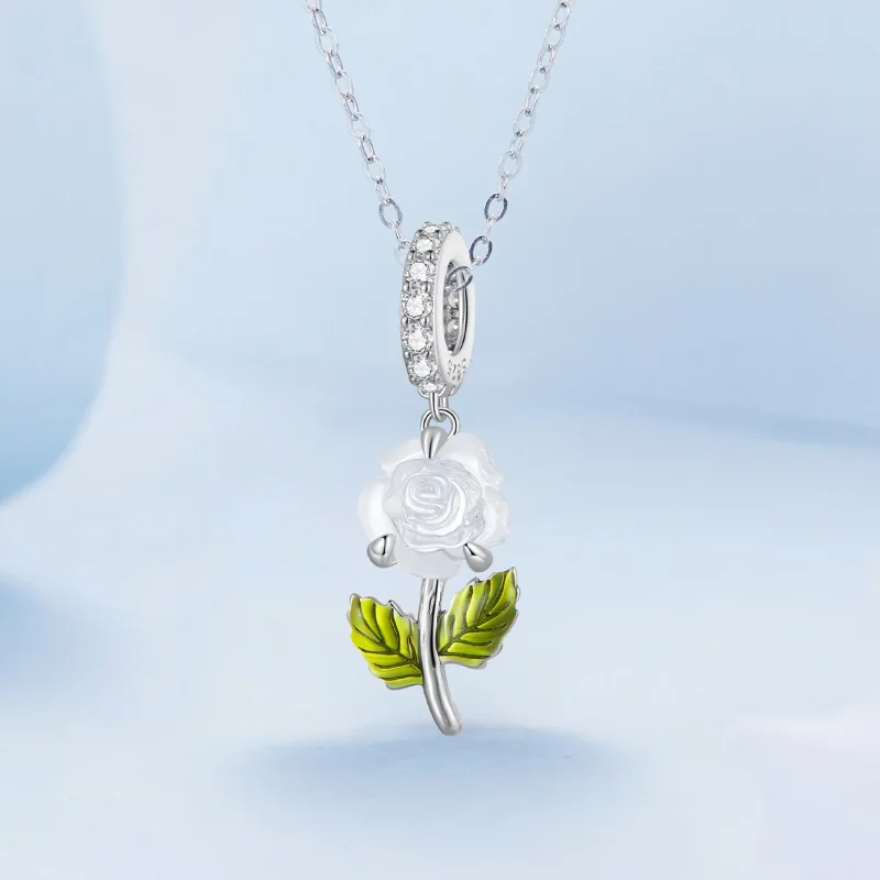 (image for) Pandora Style Crystal Rose Dangle - BSC824 - View 2