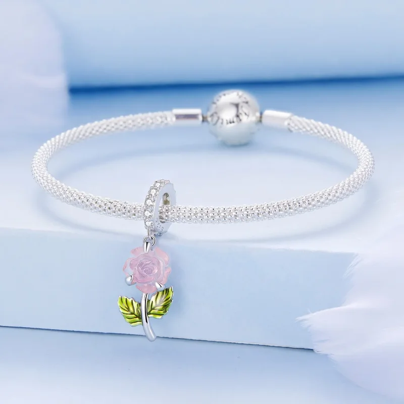 (image for) Pandora Style Crystal Rose Dangle - BSC824 - View 3