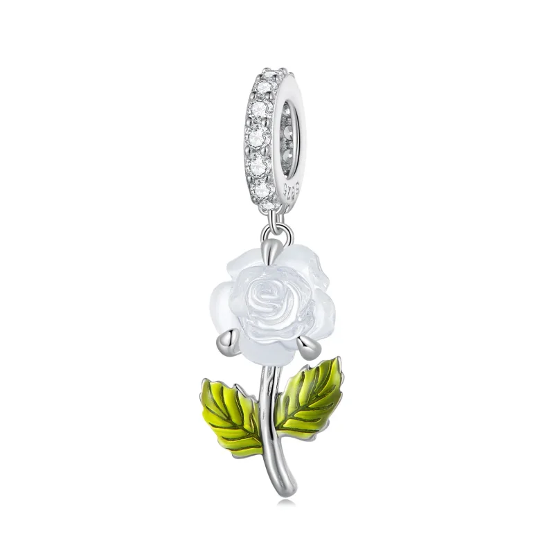 (image for) Pandora Style Crystal Rose Dangle - BSC824 - View 8