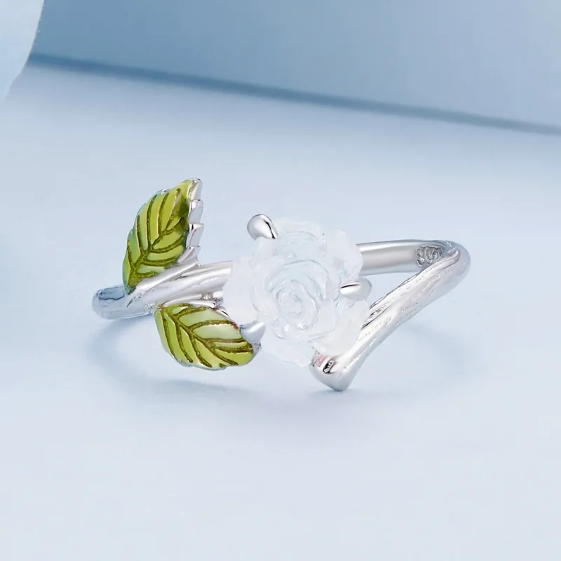 (image for) Pandora Style Crystal Rose Open Ring - BSR472-PKE - View 6