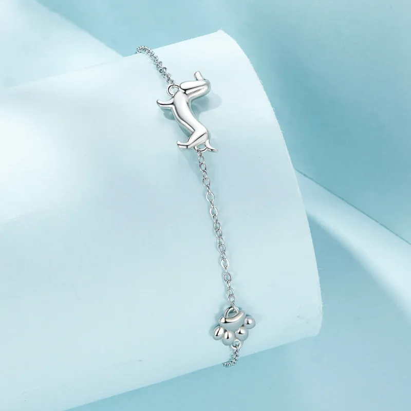 (image for) Pandora Style Dachshund Chain Bracelet - SCB262 - View 2
