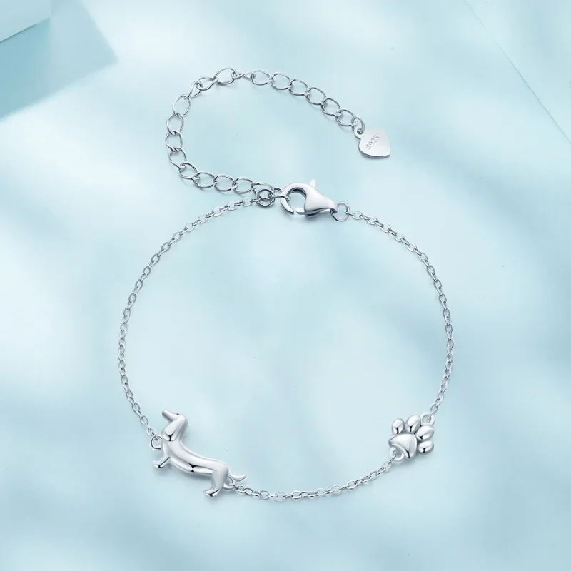(image for) Pandora Style Dachshund Chain Bracelet - SCB262 - View 3