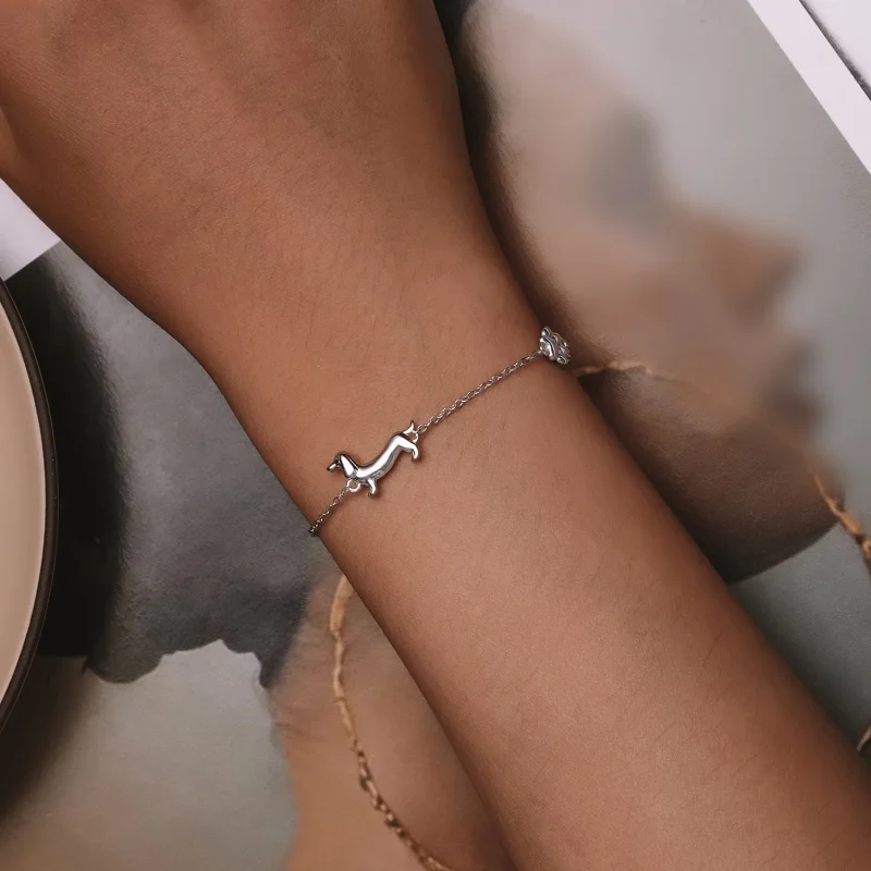 (image for) Pandora Style Dachshund Chain Bracelet - SCB262 - View 4