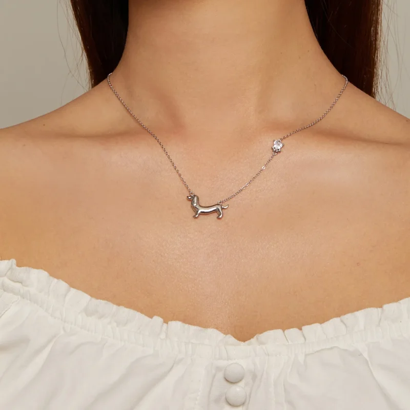 (image for) Pandora Style Dachshund Necklace - SCN501 - View 4