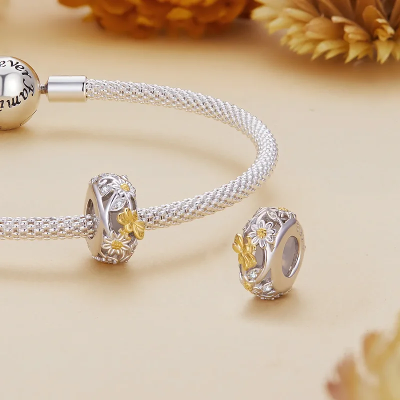 (image for) Pandora Style Daisy Bee Silicone Spacer - BSC819 - View 4