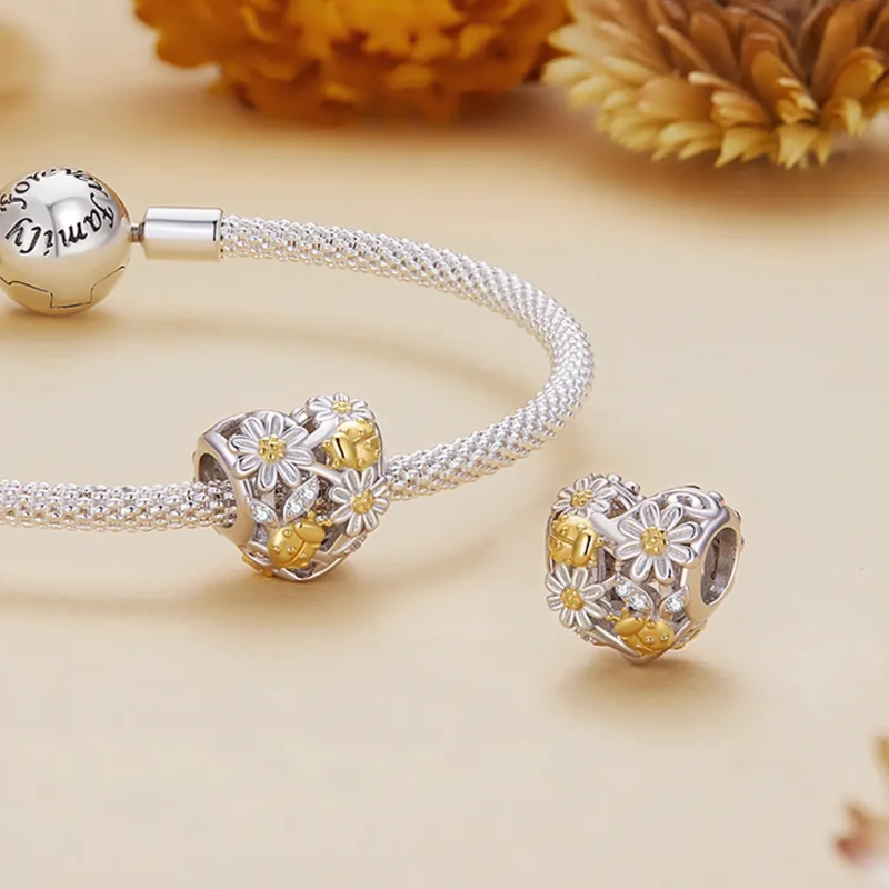(image for) Pandora Style Daisy Ladybug Charm - BSC817 - View 4