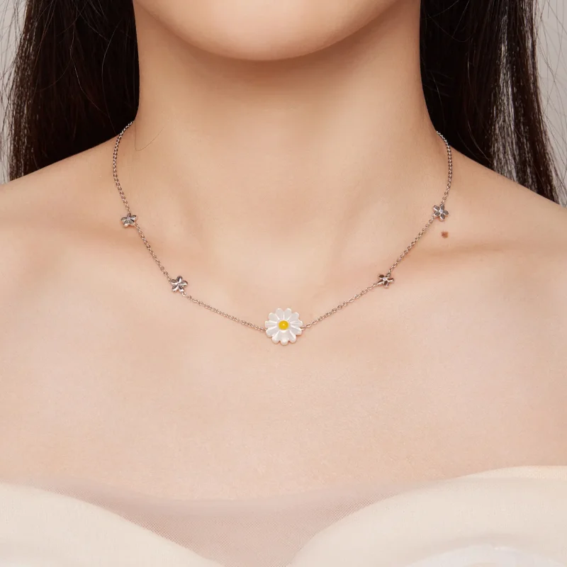 (image for) Pandora Style Daisy Necklace - SCN494 - View 6