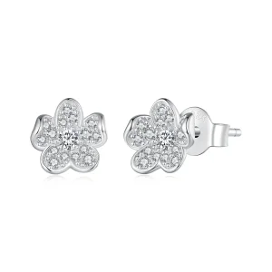 Pandora Style Diamond-encrusted flower Studs Earrings - BSE855 (image for) Pandora Style Diamond-encrusted flower Studs Earrings - BSE855