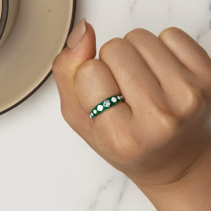(image for) Pandora Style Diamond Pattern Ring - SCR942 - View 5