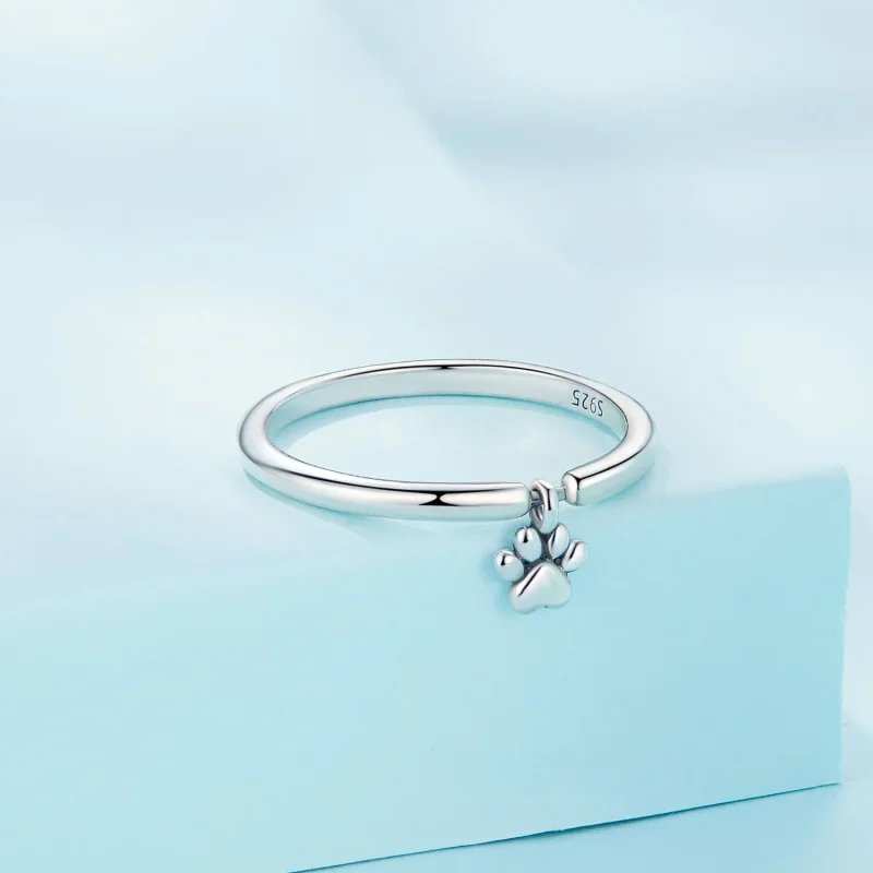 (image for) Pandora Style Dog Paw Ring - SCR892 - View 2