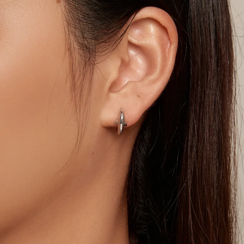 (image for) Pandora Style Dolphin Hoop Earrings - BSE881 - View 8