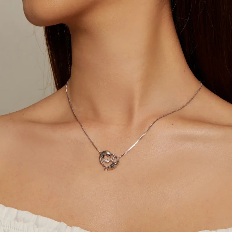 (image for) Pandora Style Dolphin Smart Necklace - BSN340 - View 5