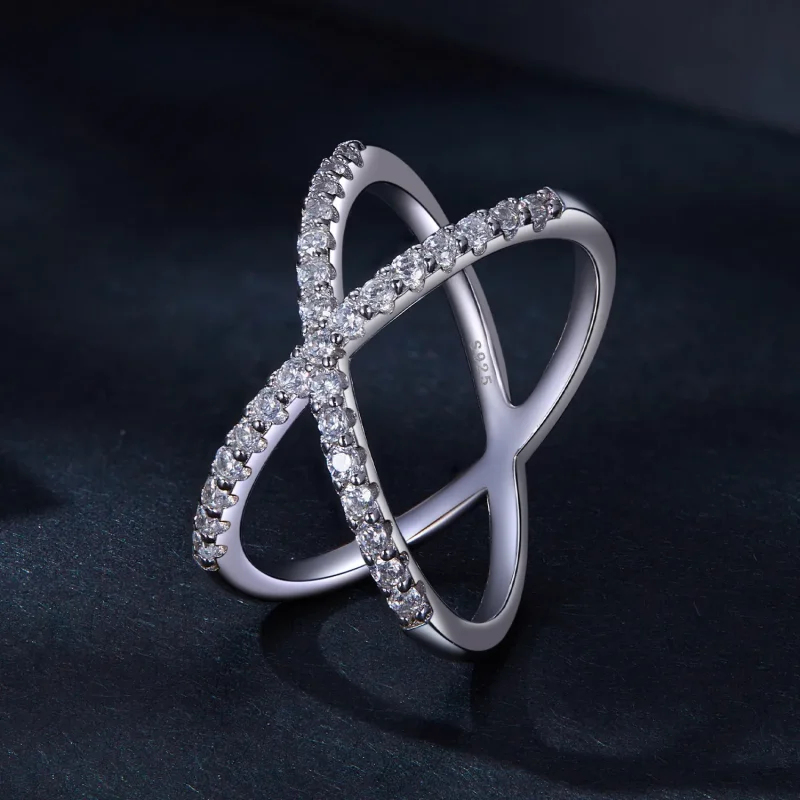 (image for) Pandora Style Double Layer Moissanite Ring(One Certificate) - MSR036 - View 2