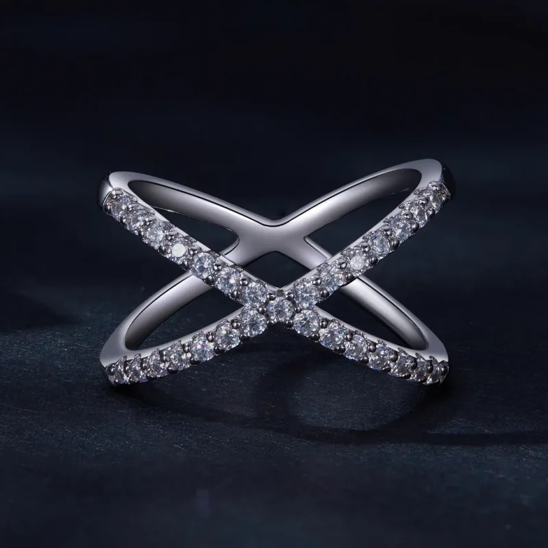 (image for) Pandora Style Double Layer Moissanite Ring(One Certificate) - MSR036 - View 3