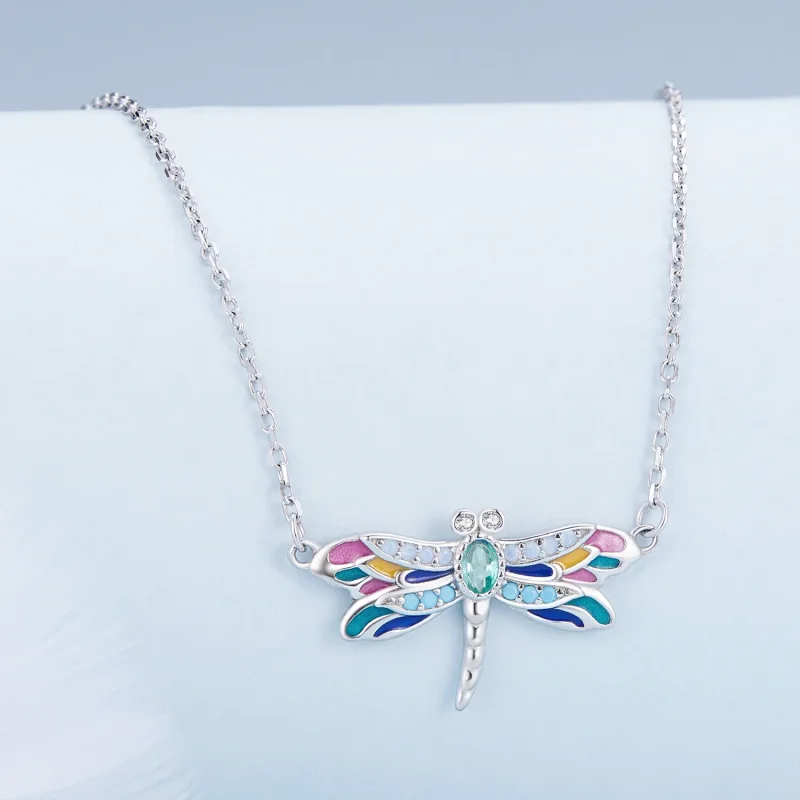 (image for) Pandora Style Dragonfly Necklace - BSN348 - View 2
