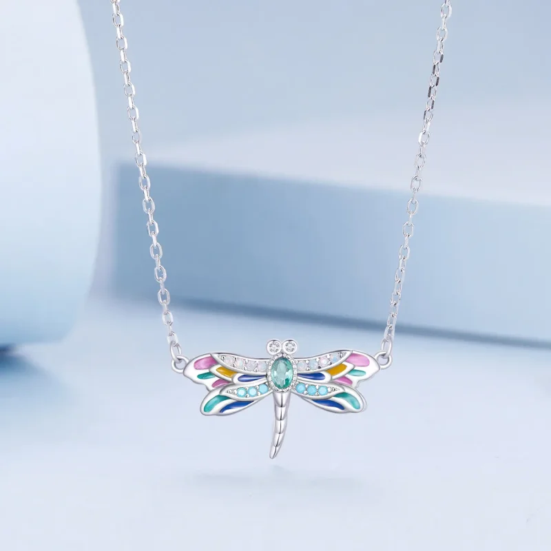 (image for) Pandora Style Dragonfly Necklace - BSN348 - View 3