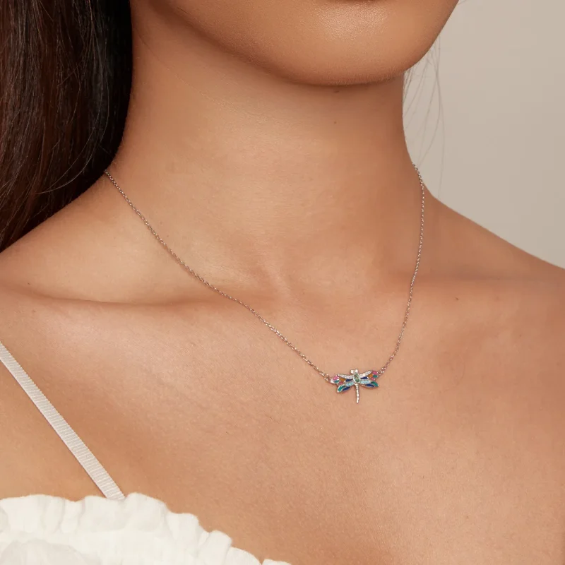 (image for) Pandora Style Dragonfly Necklace - BSN348 - View 5