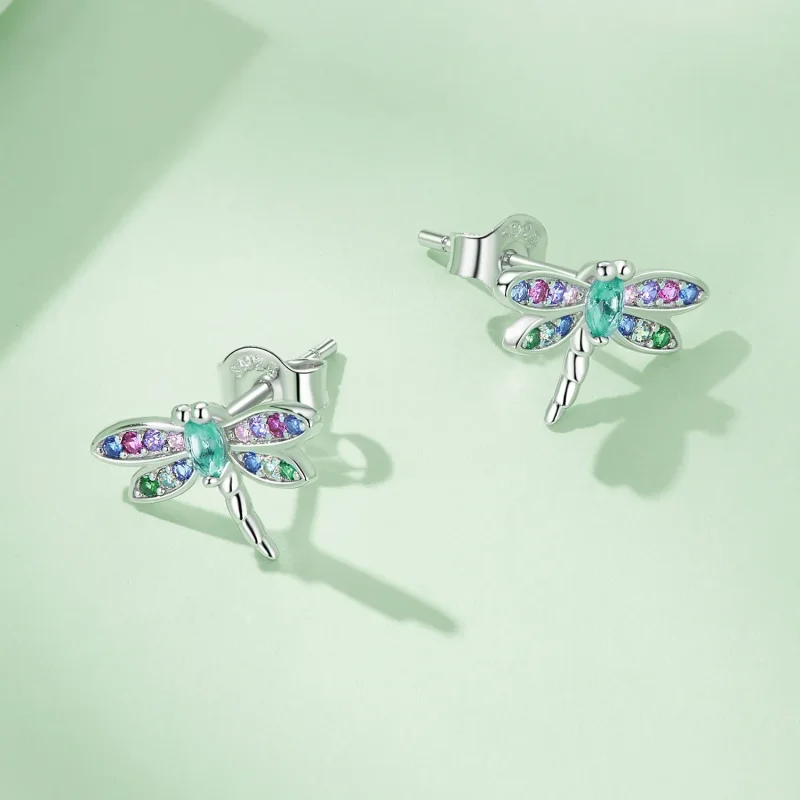 (image for) Pandora Style Dragonfly Studs Earrings - BSE795 - View 4