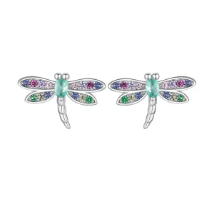 Pandora Style Dragonfly Studs Earrings - BSE795 (image for) Pandora Style Dragonfly Studs Earrings - BSE795