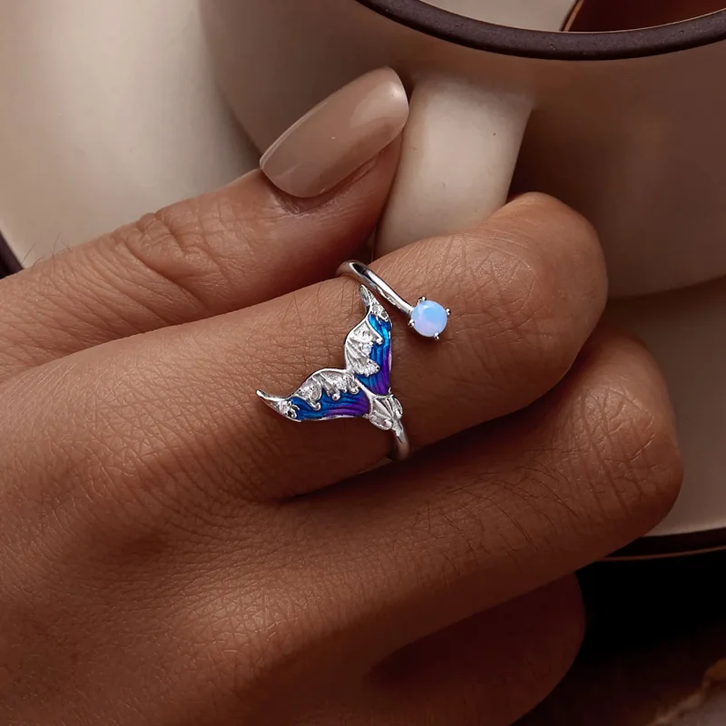 (image for) Pandora Style Dream Mermaid Open Ring - BSR494-E - View 6