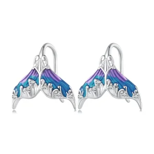 Pandora Style Dreamman Mermaid Tail Stud Earrings - BSE921 (image for) Pandora Style Dreamman Mermaid Tail Stud Earrings - BSE921