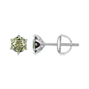 Pandora Style Emeraldmoissanite Studs Earrings - MSE025-SGN (image for) Pandora Style Emeraldmoissanite Studs Earrings - MSE025-SGN