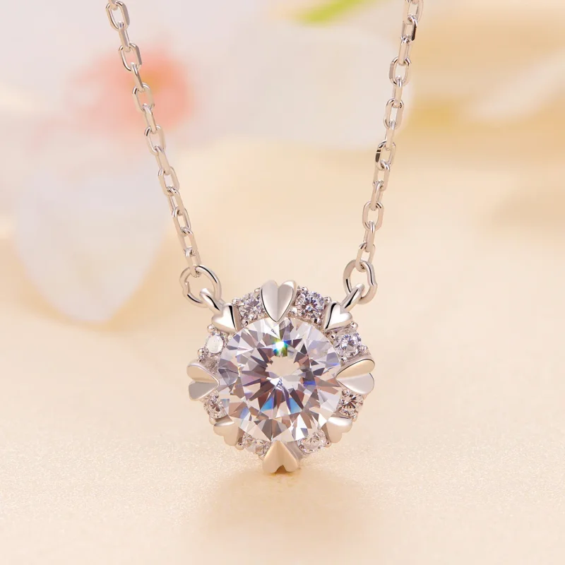 (image for) Pandora Style Exquisite Moissanite Necklace(One Certificate) - MSN011 - View 2