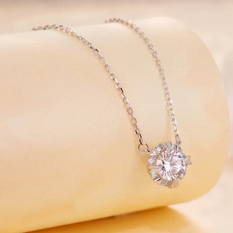 (image for) Pandora Style Exquisite Moissanite Necklace(One Certificate) - MSN011 - View 3