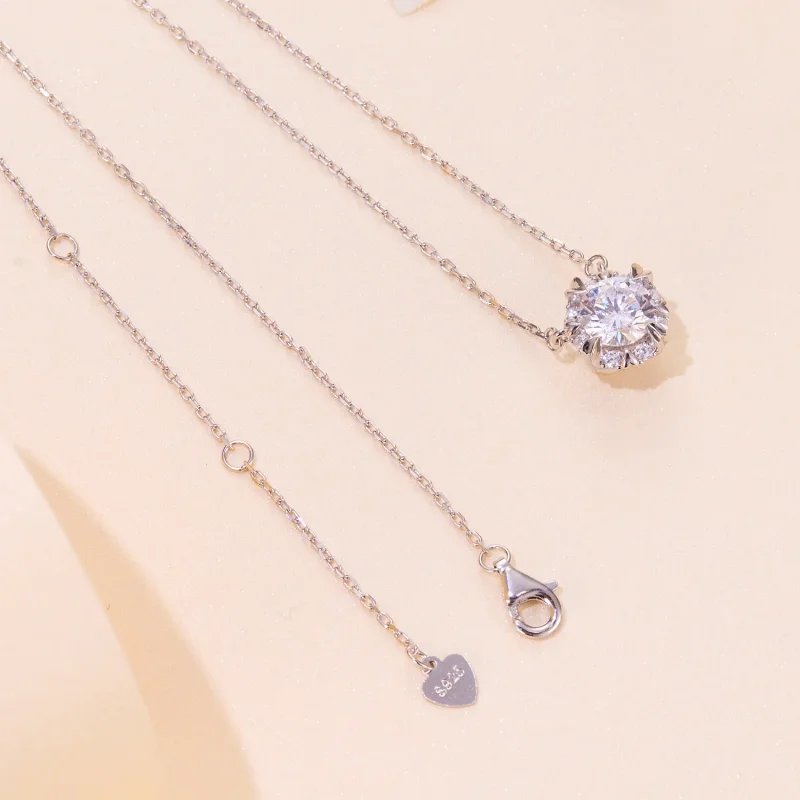 (image for) Pandora Style Exquisite Moissanite Necklace(One Certificate) - MSN011 - View 4
