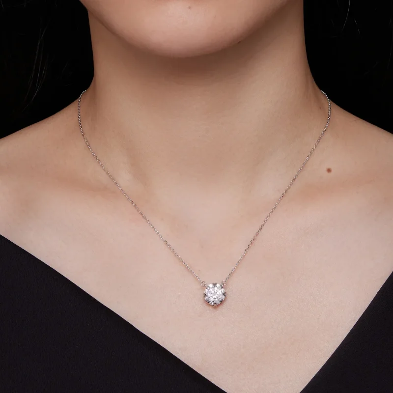 (image for) Pandora Style Exquisite Moissanite Necklace(One Certificate) - MSN011 - View 6