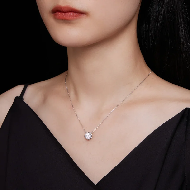 (image for) Pandora Style Exquisite Moissanite Necklace(One Certificate) - MSN011 - View 7