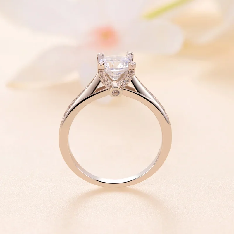 (image for) Pandora Style Exquisite Moissanite Wedding Ring - MSR026 - View 4