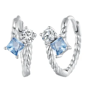 (image for) Pandora Style Exquisite Stone-Encrusted Hoop Earrings - SCE1587