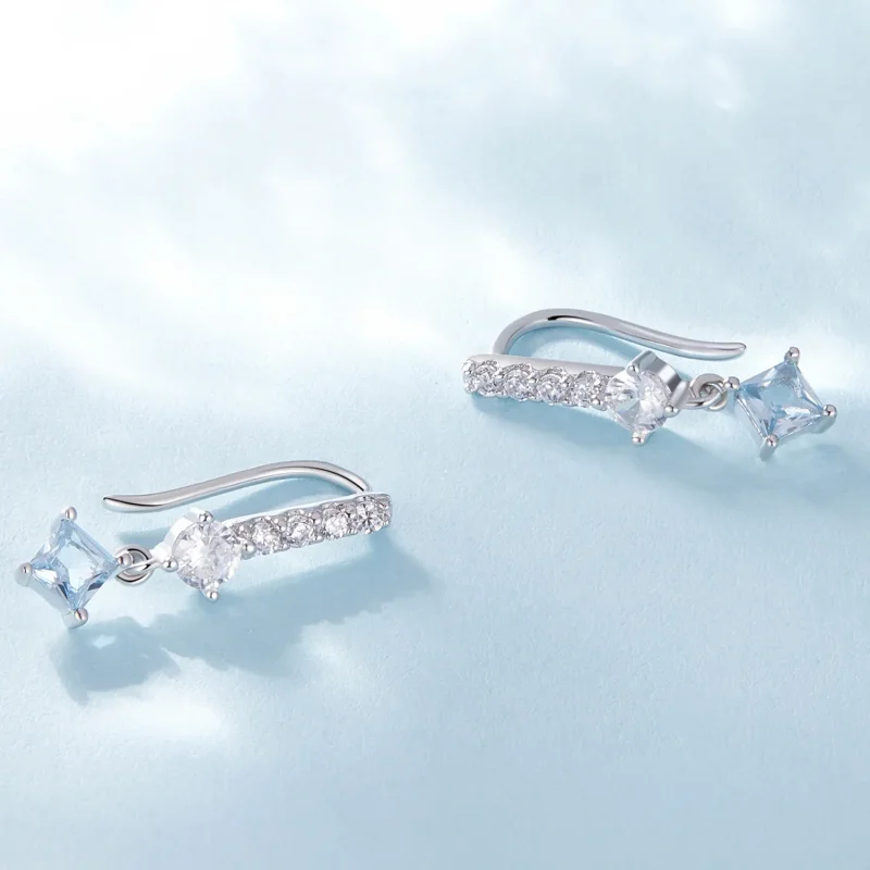 (image for) Pandora Style Exquisite Stone-Set Dangle Earrings - SCE1586 - View 3