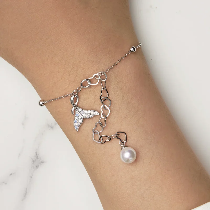 (image for) Pandora Style Fishtail Shell Beads Chain Bracelet - SCB257 - View 8