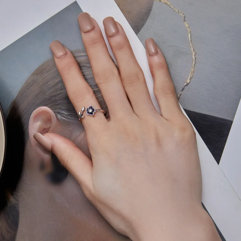 (image for) Pandora Style Flower Open Ring - BSR394 - View 7