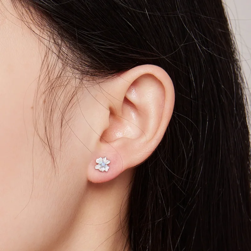 (image for) Pandora Style Flower Studs Earrings - SCE1572 - View 5