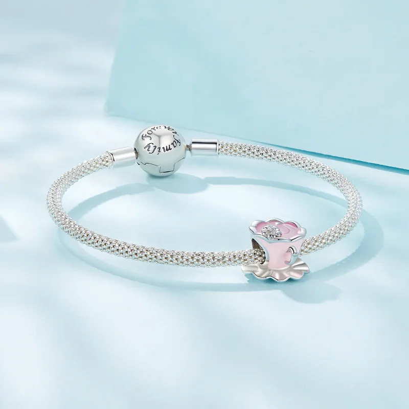 (image for) Pandora Style Flower Tea Cup Charm - SCC2563 - View 5